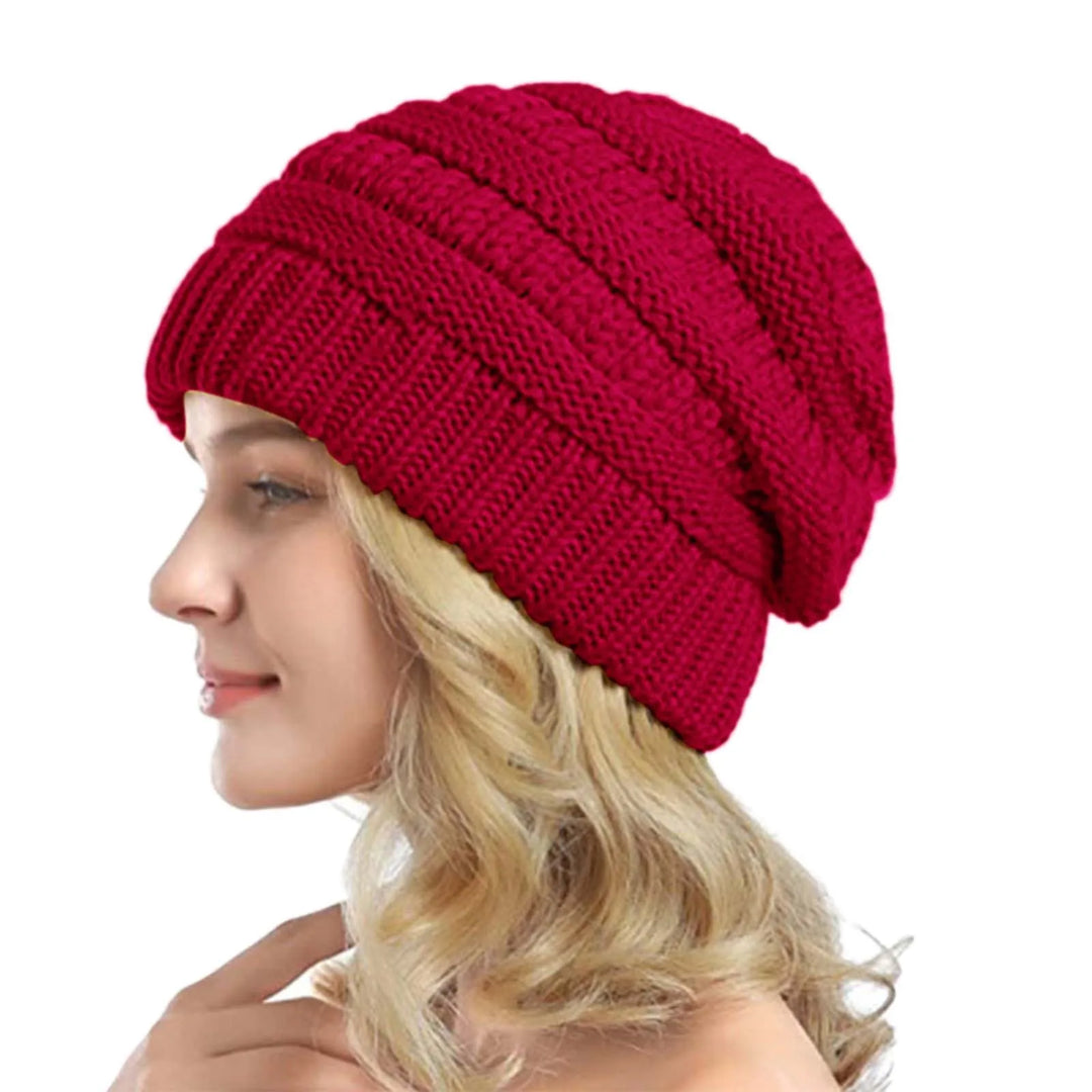 Unisex Cable Knit Hat Thick Warm Fit