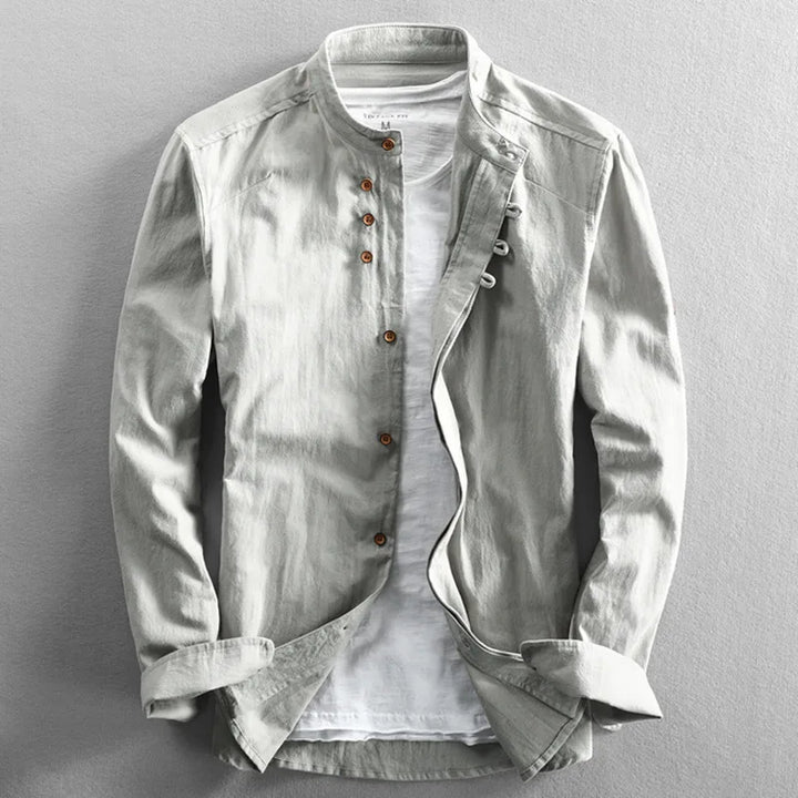 Mens Casual Shirt Linen Blend Regular Fit