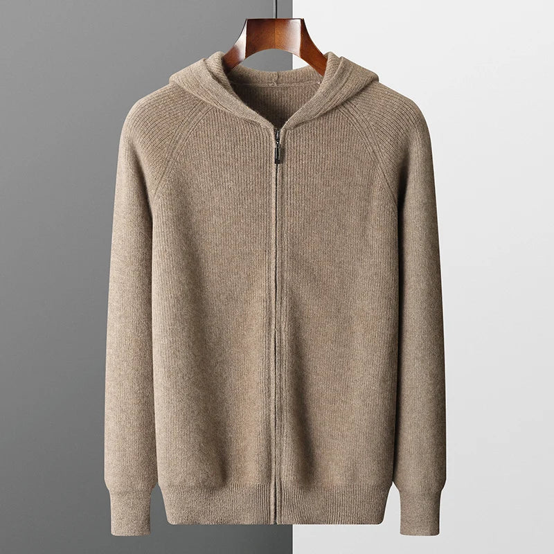 Mens Knit Zip-Up Jacket Warm Fit - BritishMode