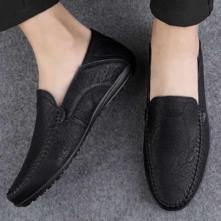 Mens Leather Loafers Slip-On Classic Fit