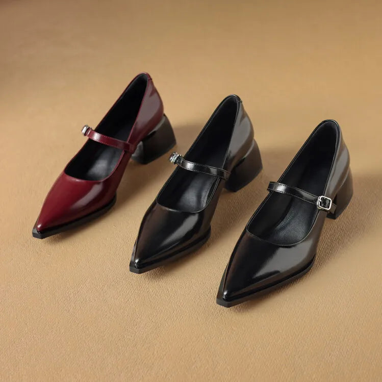 Womens Leather Heels Genuine Leather Upper