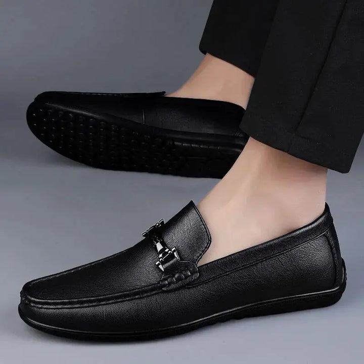 Mens Leather Loafers Classic Style with Modern Detail