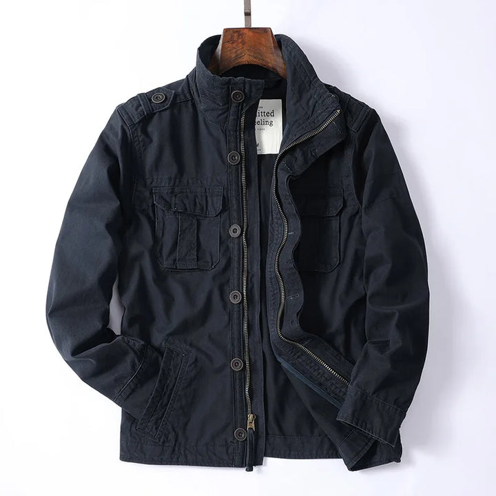 Mens Cargo Jacket Classic Fit Durable Material - BritishMode