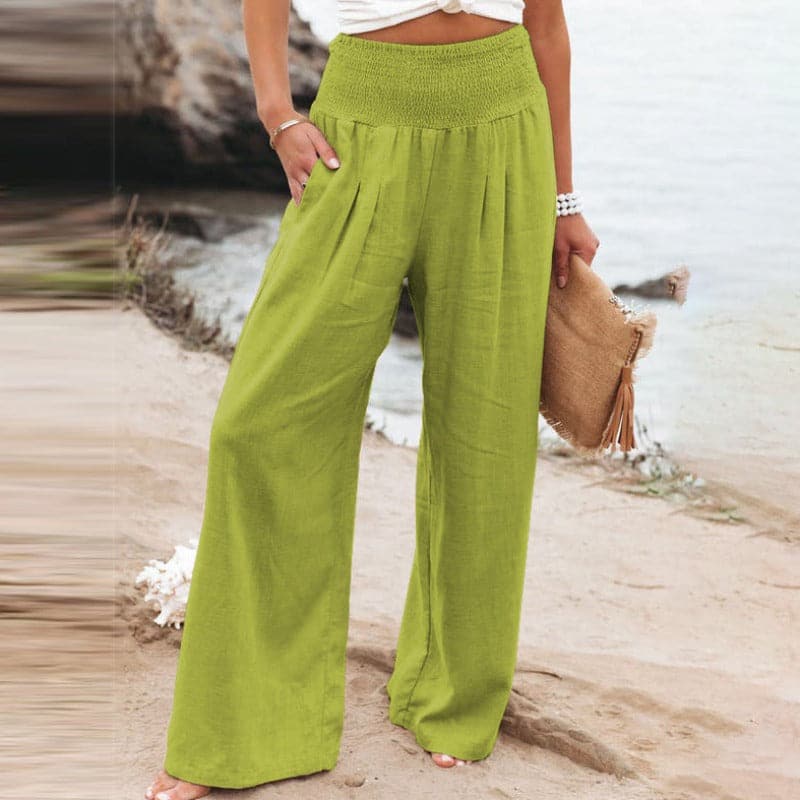 Womens Wide Leg Trousers Comfortable Relaxed Fit