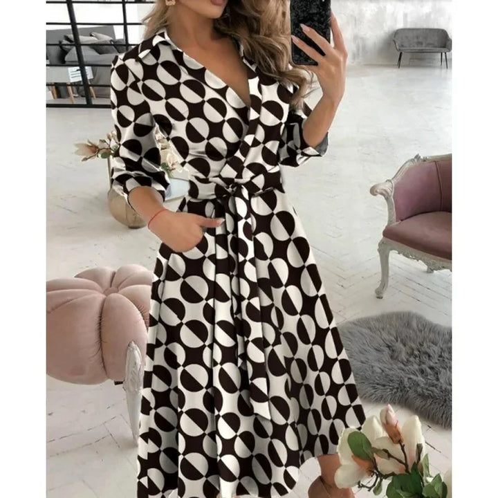 Womens Wrap Dress Long Sleeve Elegant Style