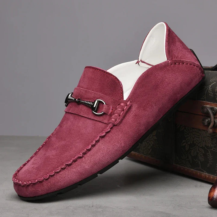 Mens Loafers Genuine Suede Slip-On