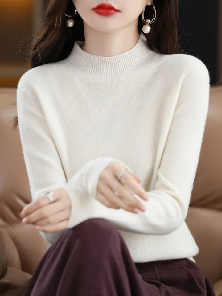 Womens Merino Wool Sweater Soft Fitted