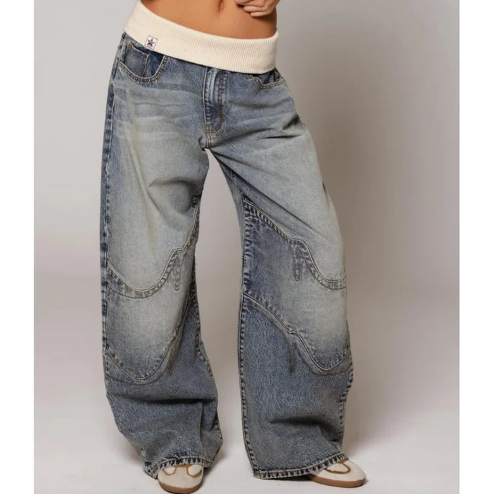 Unisex Wide Leg Denim Jeans Baggy Streetwear Fit