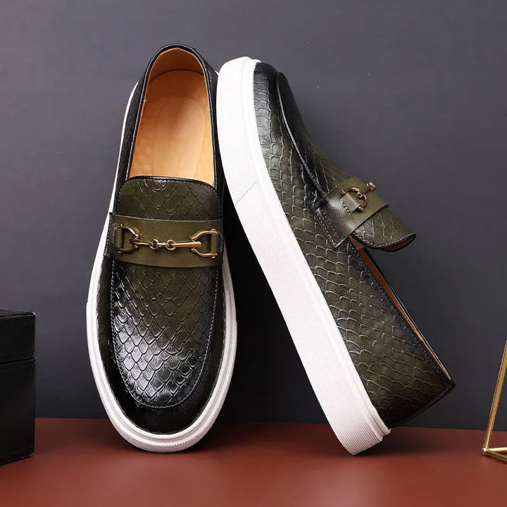 Womens Loafers Leather Slip-On