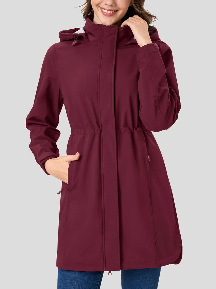 Womens Parka Jacket Breathable Lightweight Water Resistant
