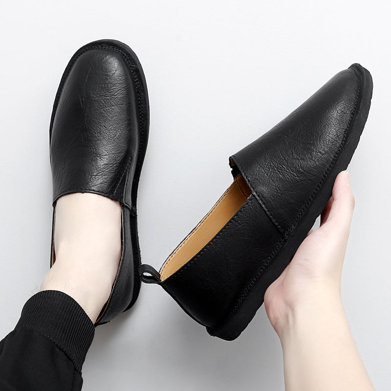 Mens Loafers Genuine Leather Slip-On