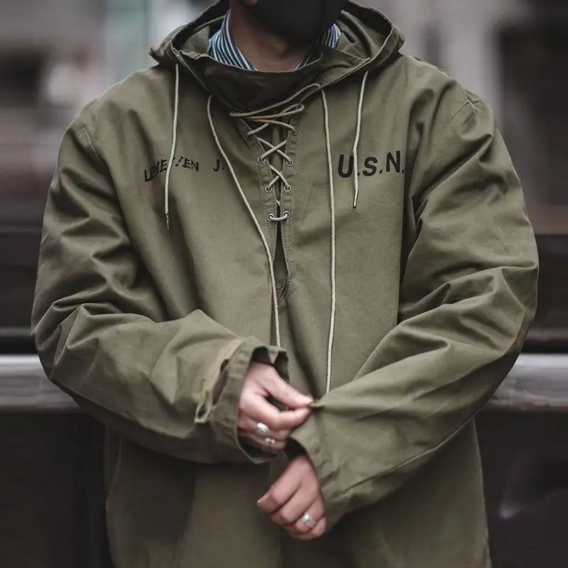 Mens Casual Athletic Hooded Jacket with Drawstring - BritishMode
