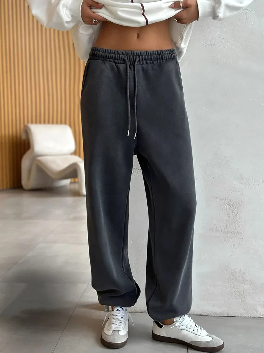 Womens Cotton Jogger Pants Comfortable Loose Fit