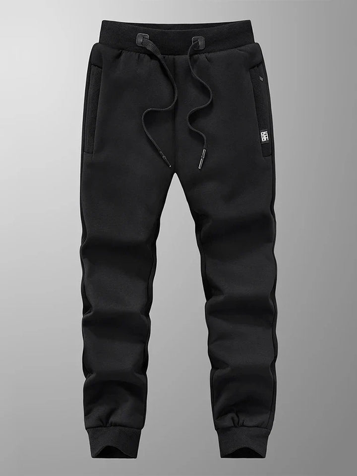 Mens Fleece Jogger Pants with Zip Pockets Warm