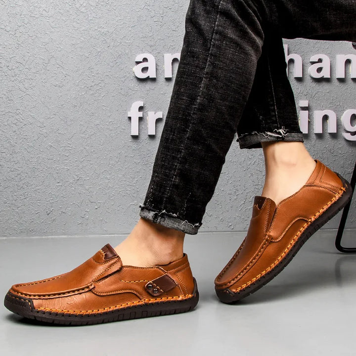 Mens Loafers Genuine Leather Slip-On