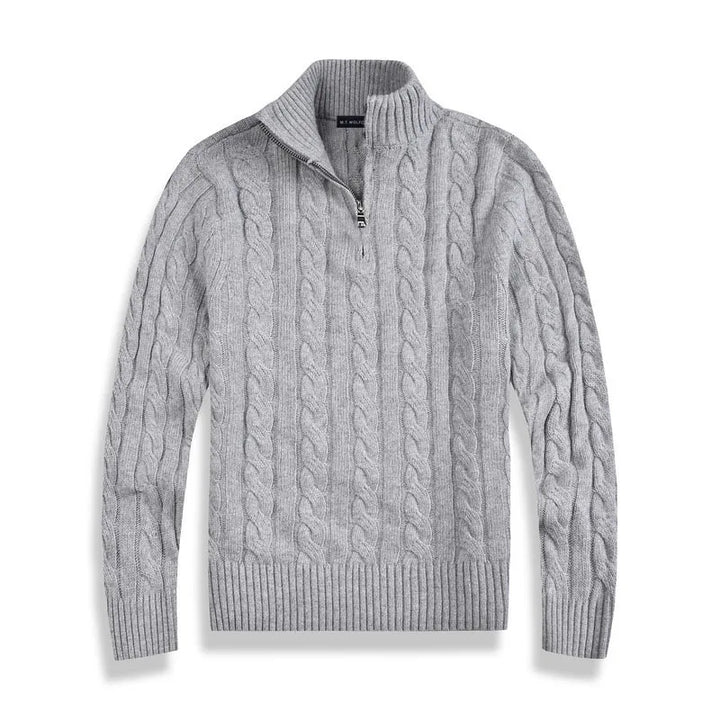 Mens Half Zip Sweater Wool Blend Regular Fit