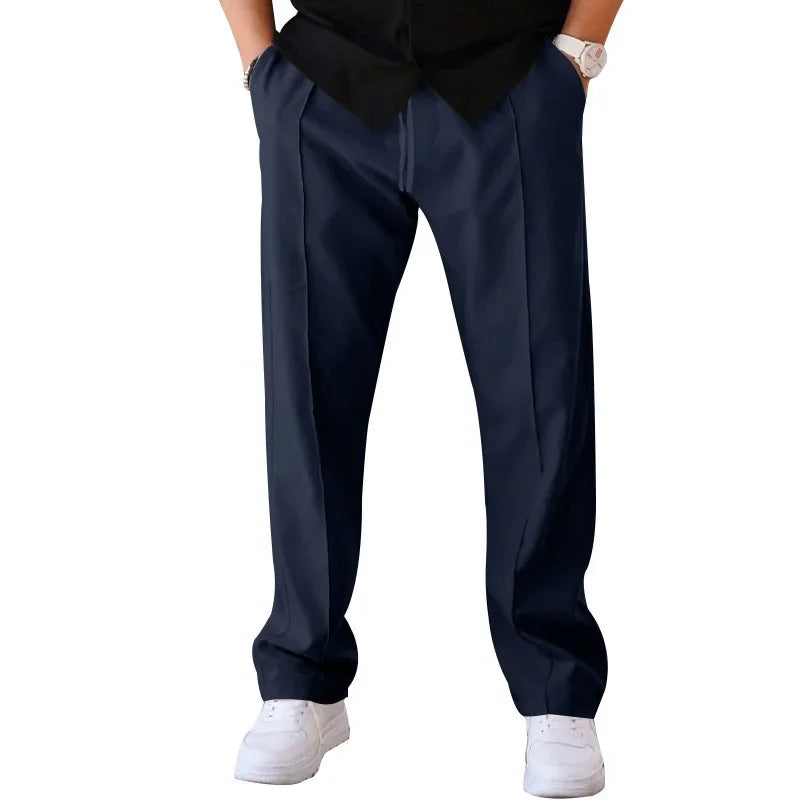 Womens Straight Leg Pants with Elastic Waist Comfortable Fit