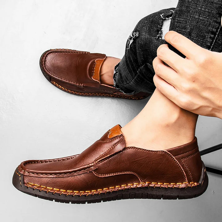 Mens Loafers Genuine Leather Slip-On