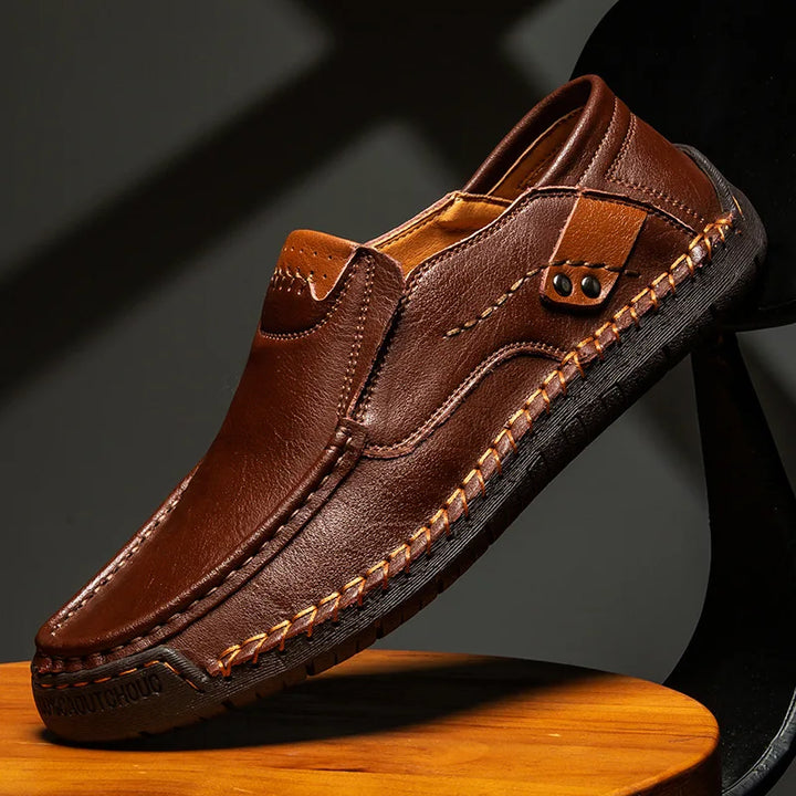 Mens Loafers Genuine Leather Slip-On