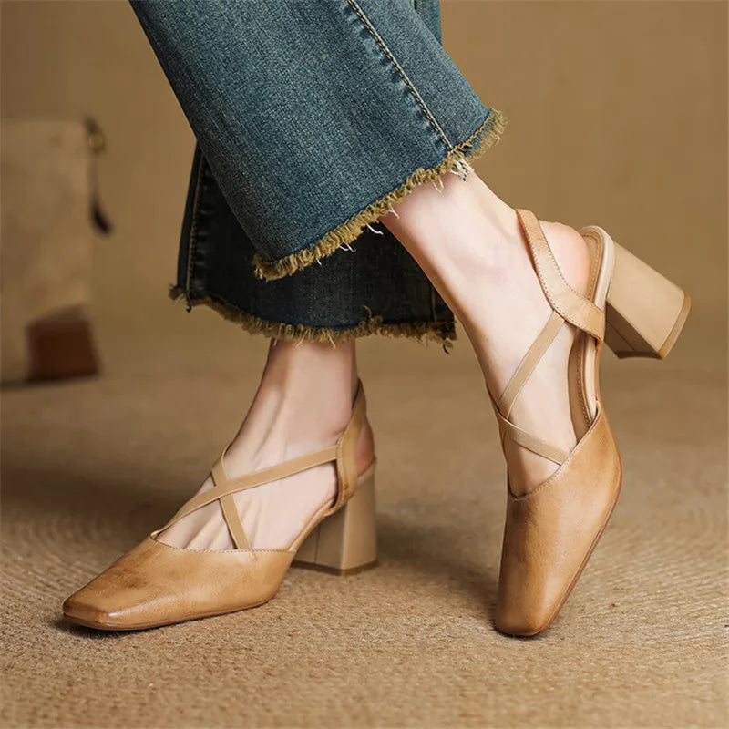 Womens Heels Genuine Leather Classic Fit - BritishMode