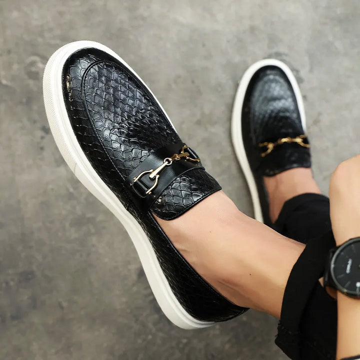 Womens Loafers Leather Slip-On