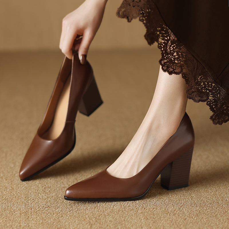Womens Heels Genuine Leather Classic Fit