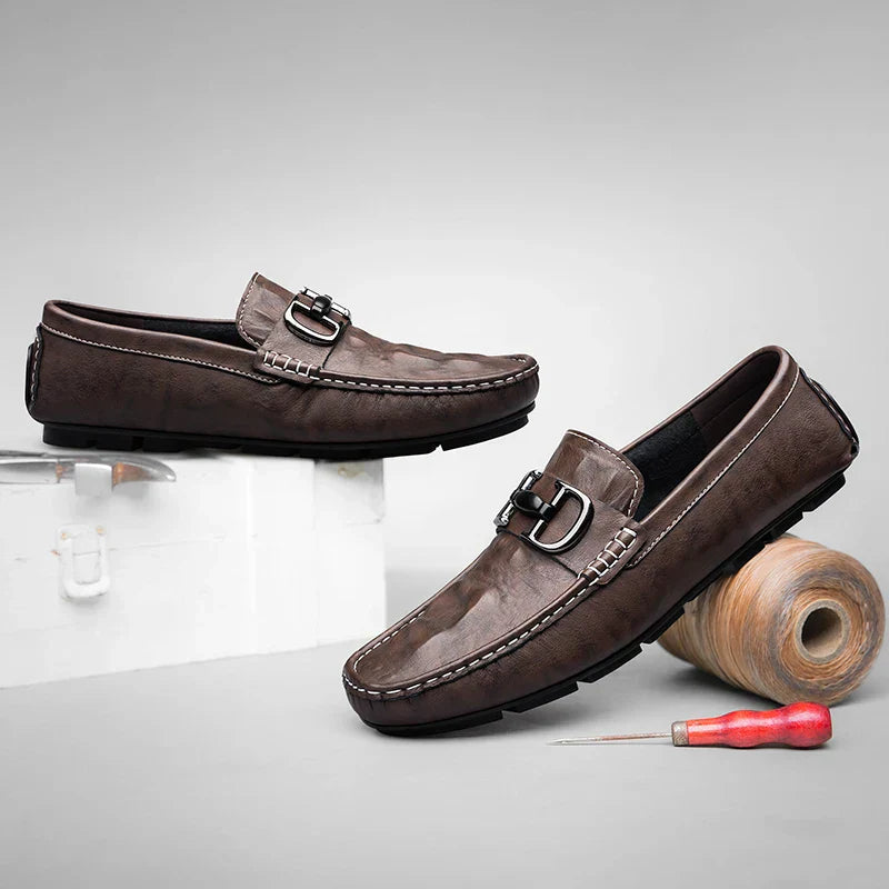 Mens Loafers Genuine Leather Slip-On