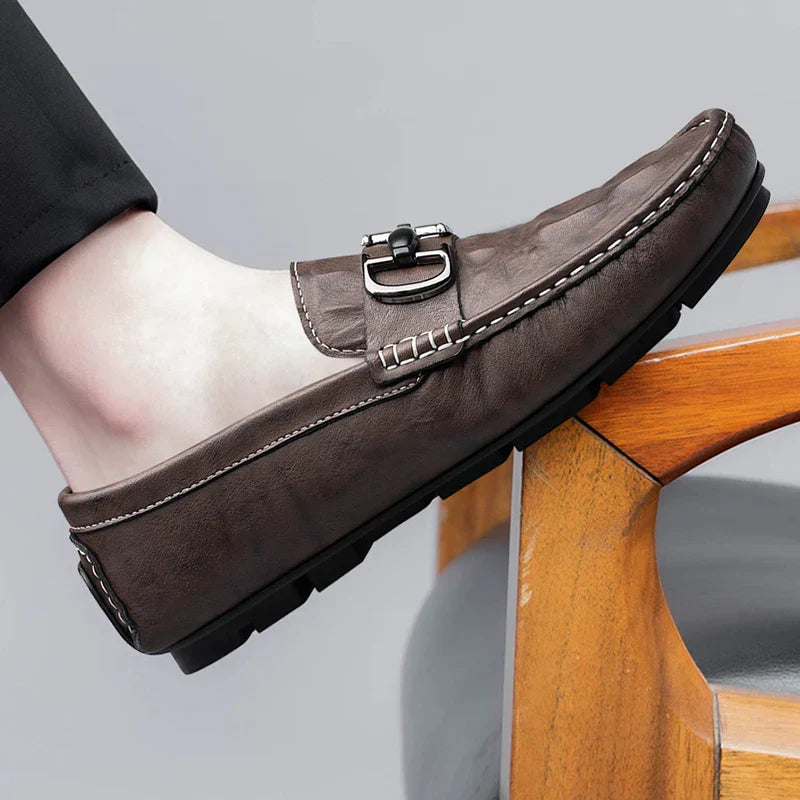 Mens Loafers Genuine Leather Slip-On