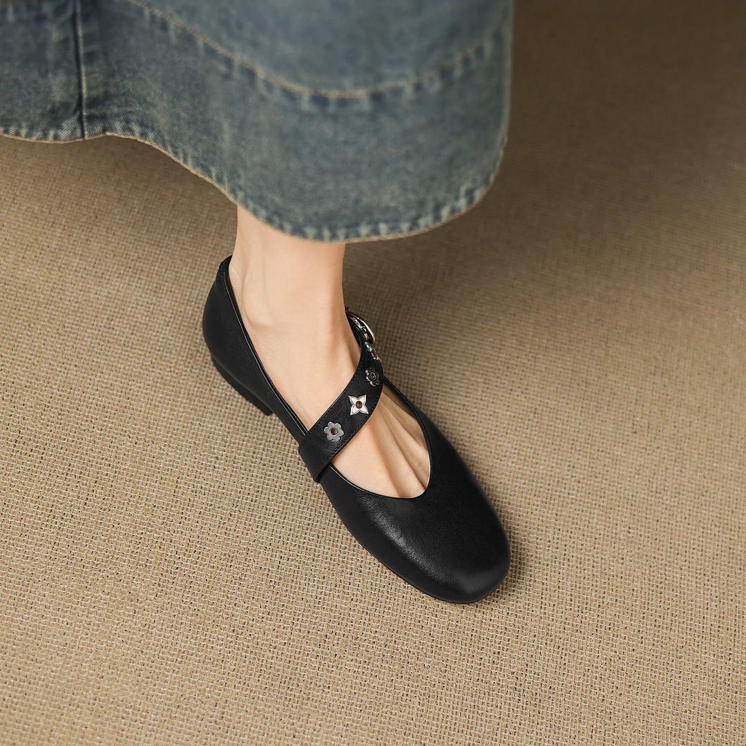 Womens Flats Genuine Leather Slip-On