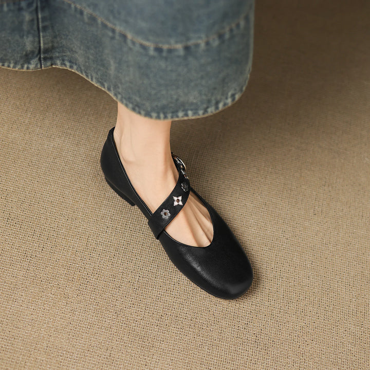 Womens Flats Genuine Leather Slip-On