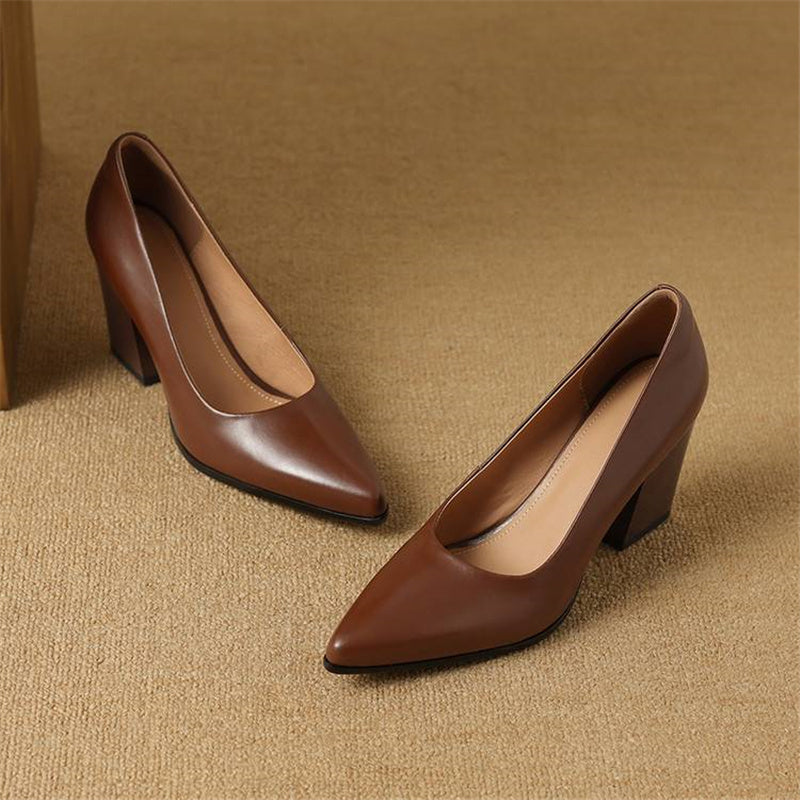Womens Heels Genuine Leather Classic Fit