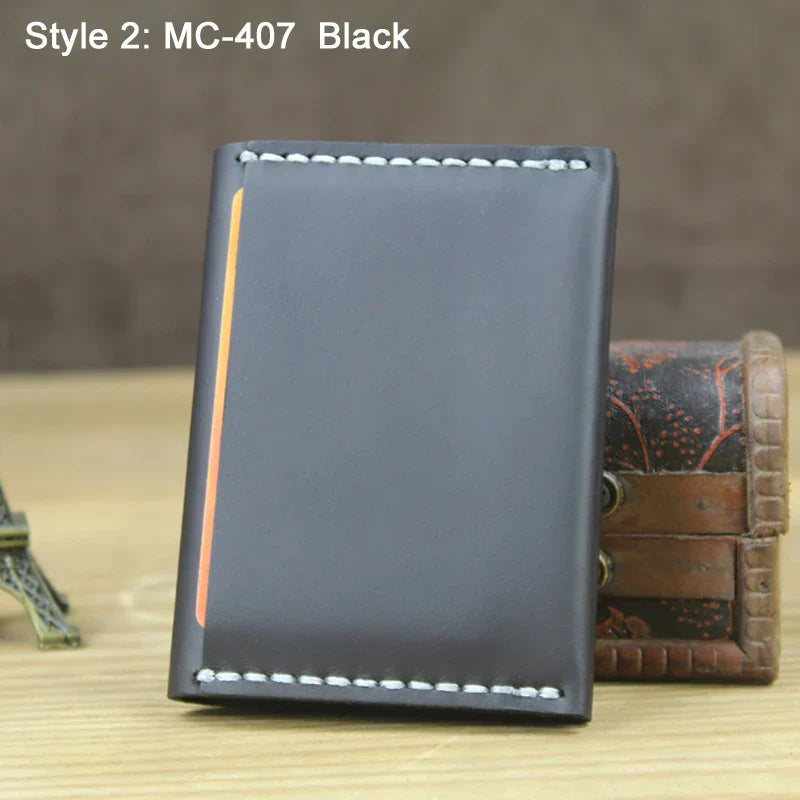 Mens Card Wallet Genuine Leather Slim Fit