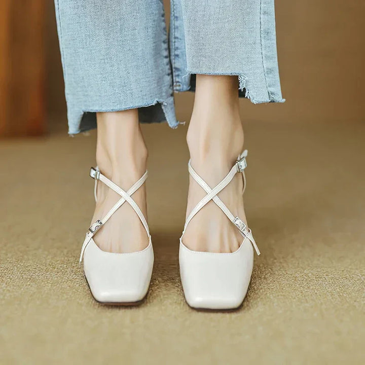 Womens Genuine Leather Heels Classic Fit