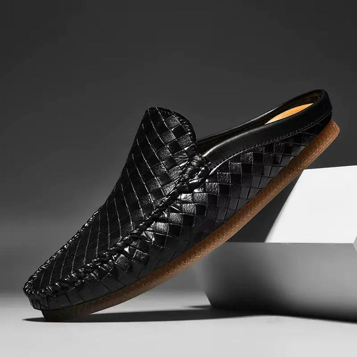 Mens Leather Slides Comfortable Slip-On