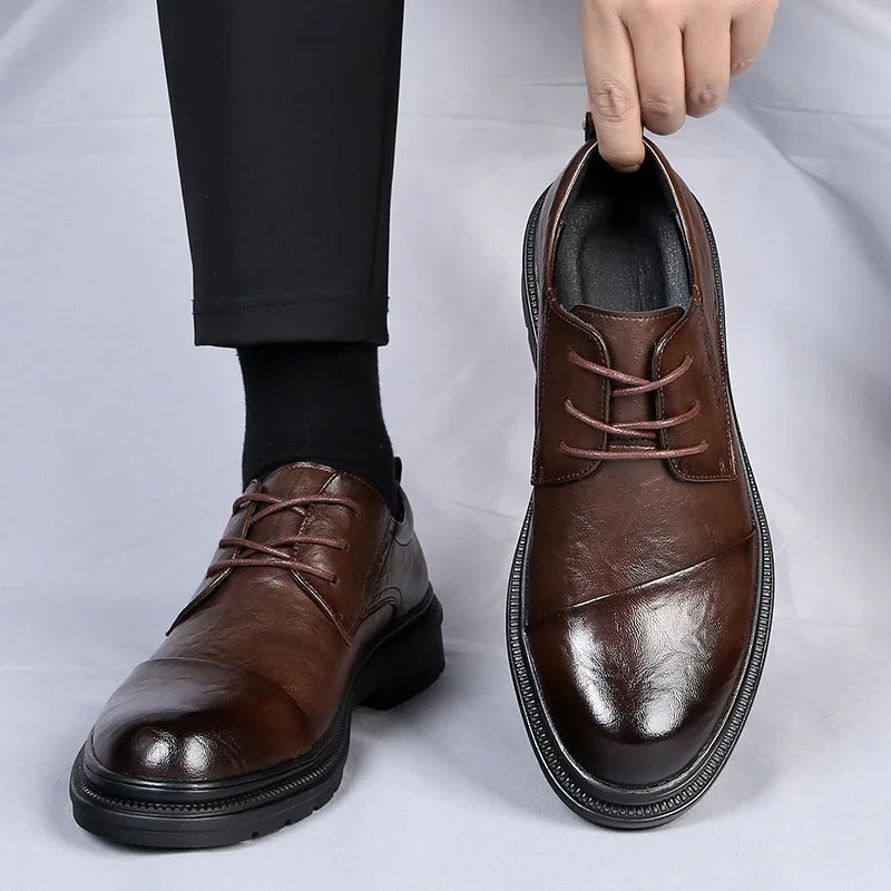 Mens Leather Shoes Genuine Leather - BritishMode