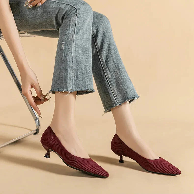 Womens Kitten Heel Pumps Classic Fit