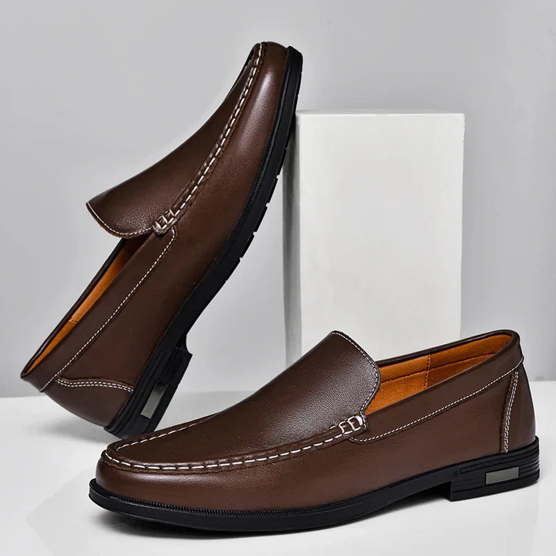 Mens Loafers Genuine Leather Slip-On
