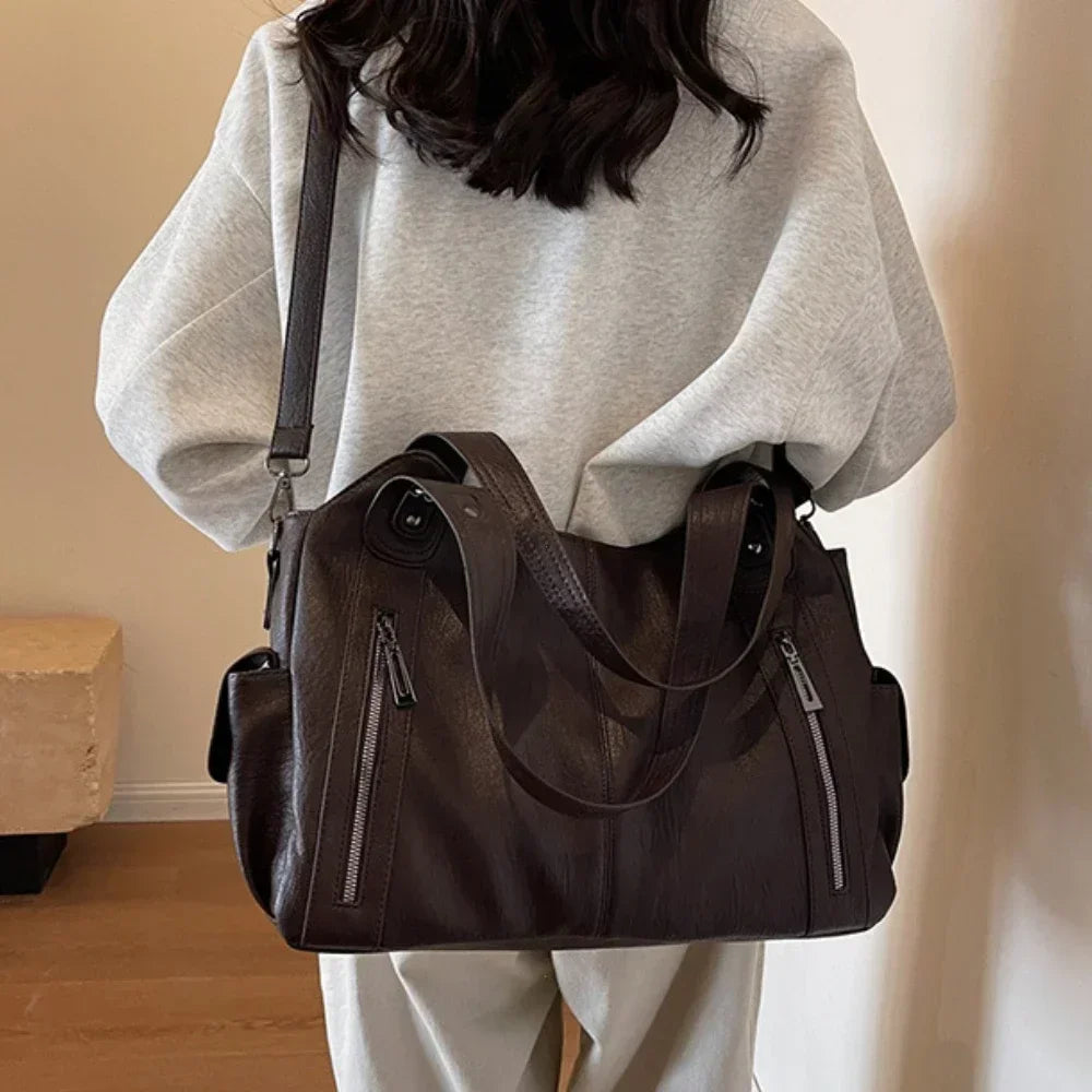 Unisex School Backpack with Shoulder Strap and Zipper Closure