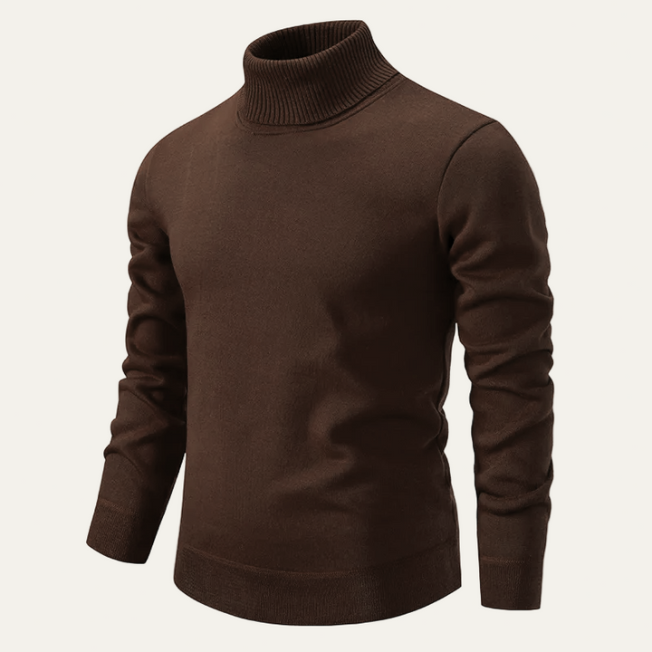 Mens Turtleneck Sweater Fitted Classic Style