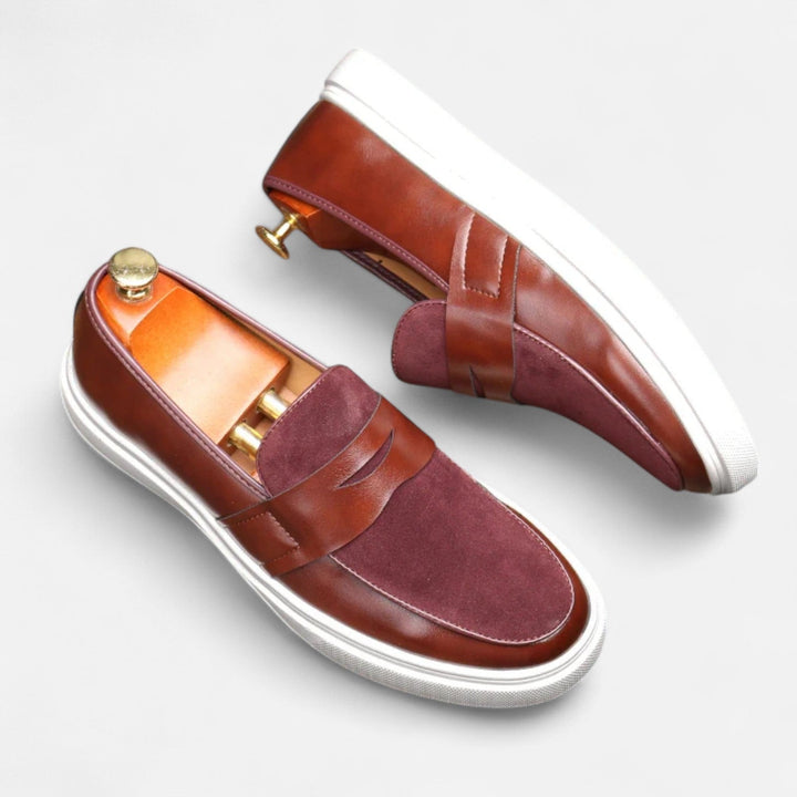 Mens Penny Loafers Hybrid Leather Slip-On