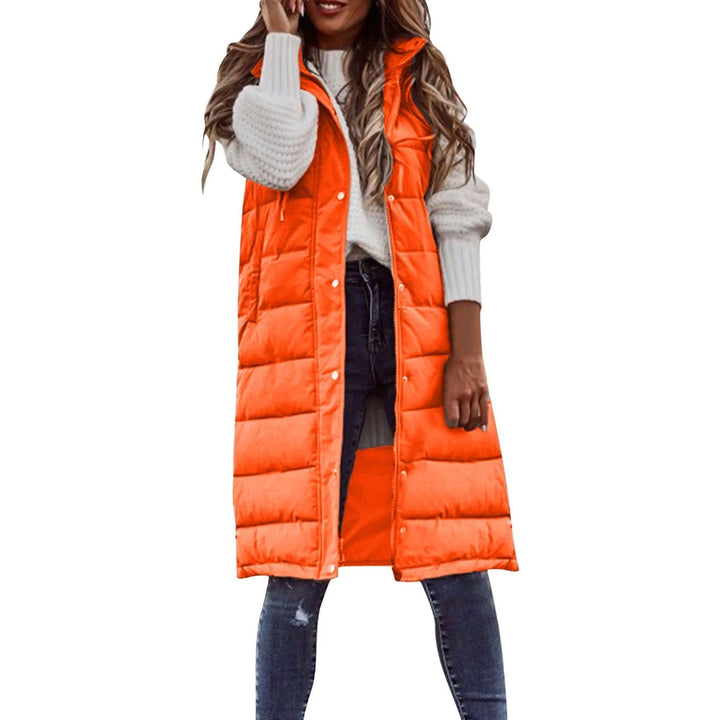Womens Long Puffer Vest Quilted Sleeveless