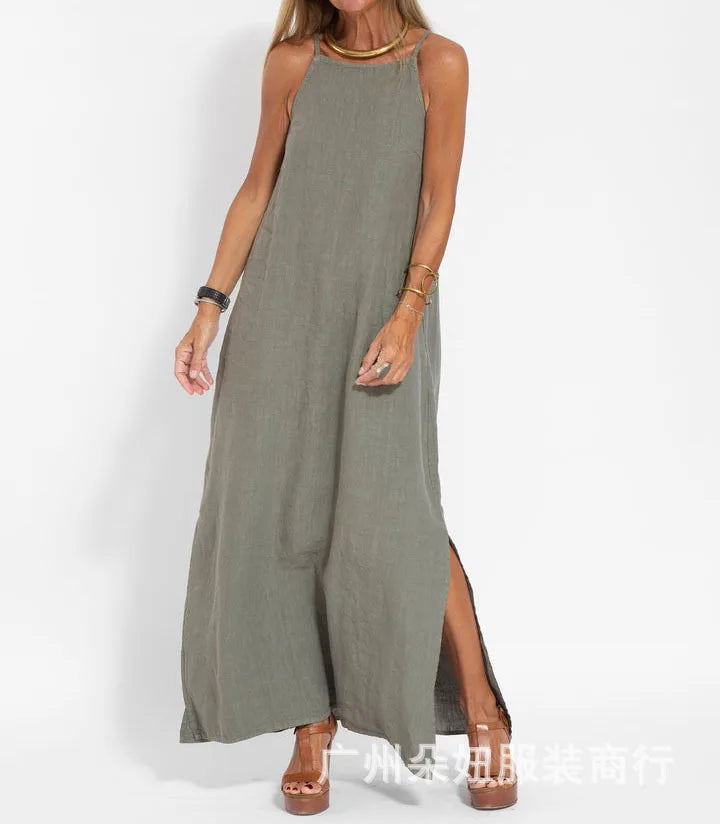 Womens Dress with High Slits Elegant Fit