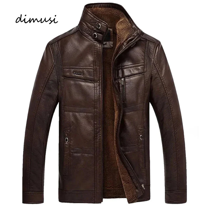 Mens Faux Leather Coat Warm Insulated Fit - BritishMode