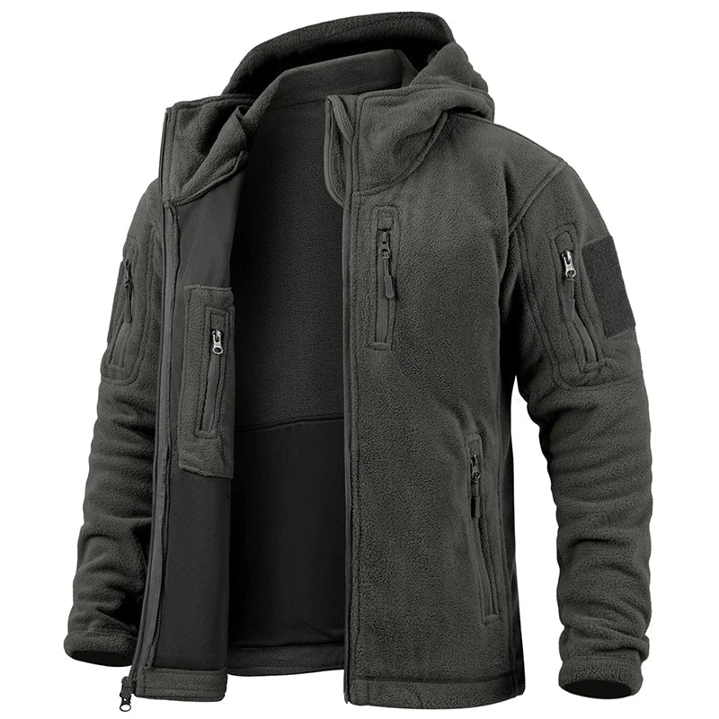 Mens Insulated Waterproof Hoodie Parka Coat Multi Pocket Warm