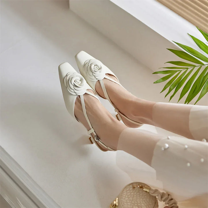 Womens Genuine Leather Slingback Shoes