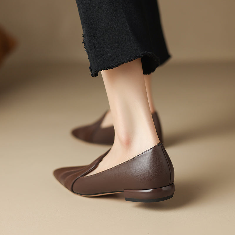 Womens Flats Genuine Leather Slip-On Style