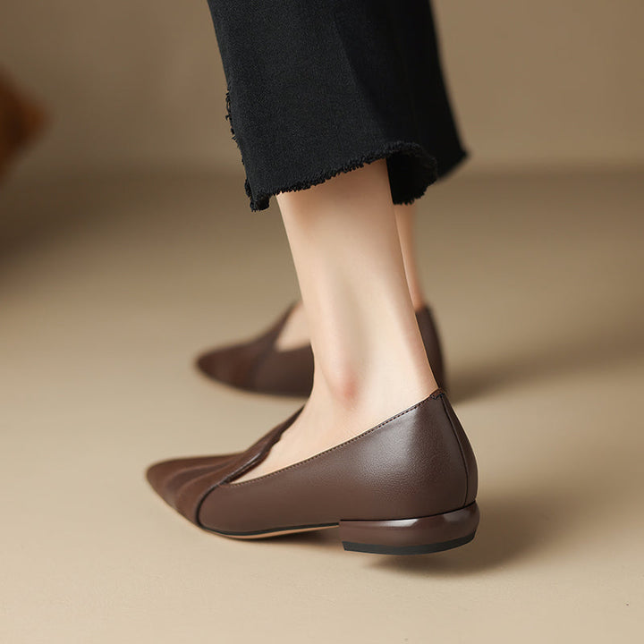 Womens Flats Genuine Leather Slip-On Style