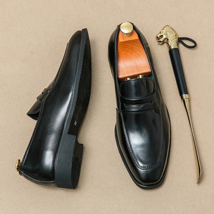 Mens Leather Loafers Slip-On Comfortable