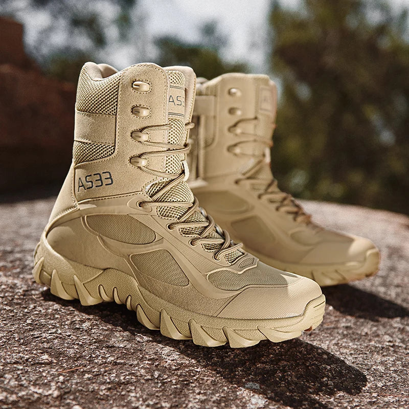 Mens Leather Work Boots Rugged Safety - BritishMode