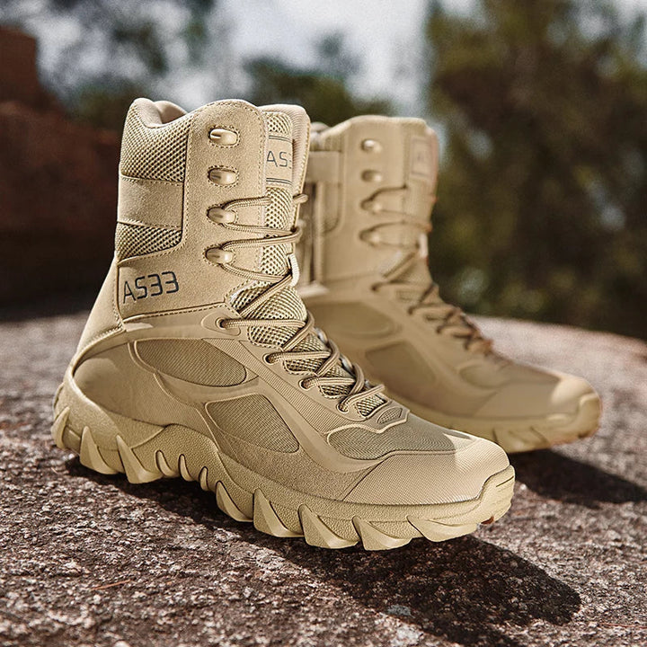 Mens Leather Work Boots Rugged Safety - BritishMode